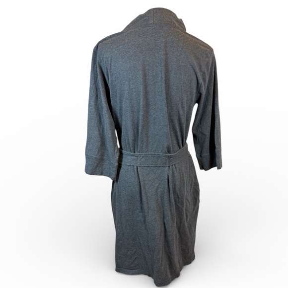 Pact Organic Cotton Bathrobe Gray Tie Waist Medium - Picture 4 of 9